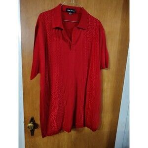 Saint Lorenzo Polo Shirt Mens 3X Sheer Knit Red Short Sleeve 90s Y2k Club
